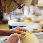 David and Margaret Frith at work at Brookhouse Pottery 2017